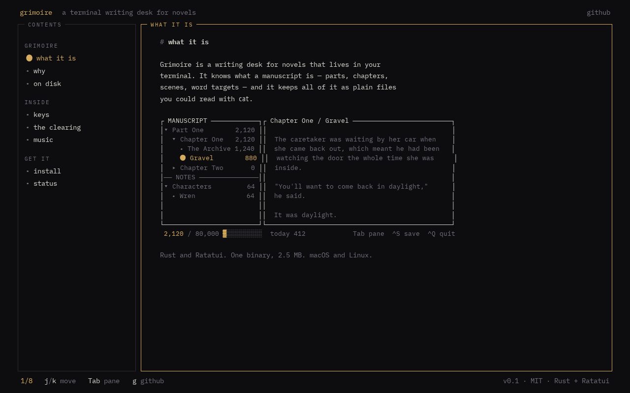 Preview of GrimoireTUI