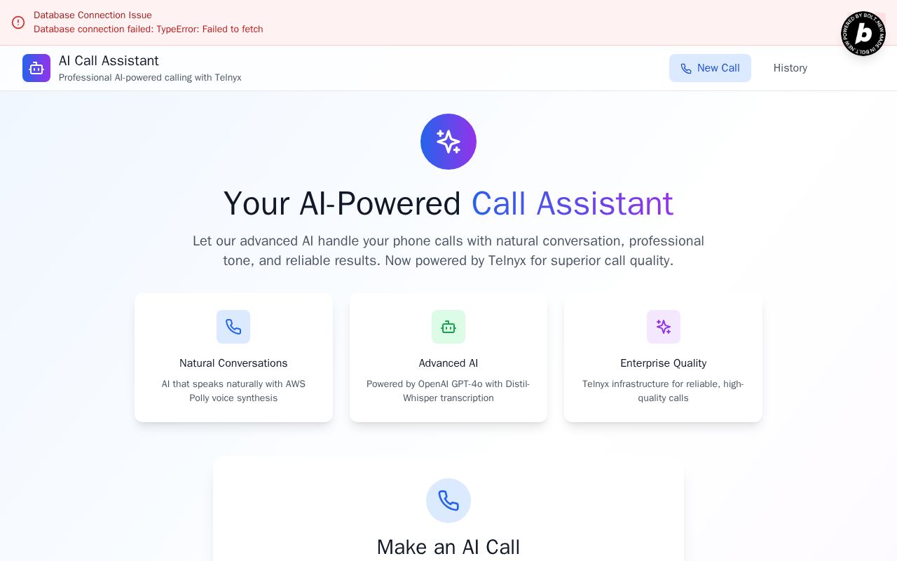 Preview of AI Call Assistant