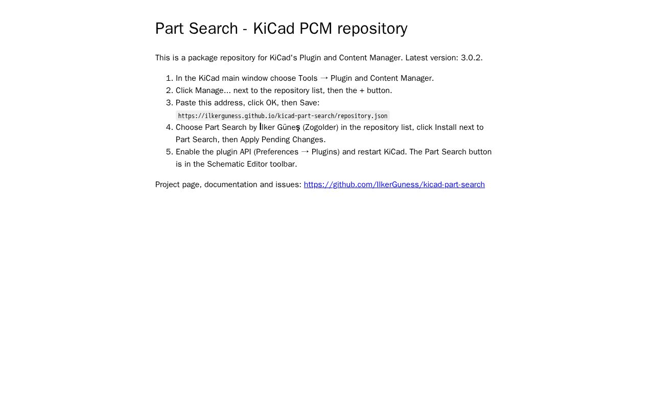 Preview of Kicad Part Search