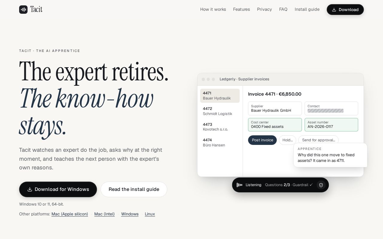 Preview of Tacit App