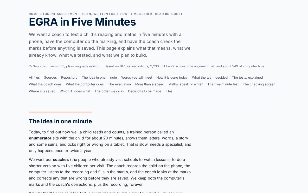 Preview of Egra Five Minutes