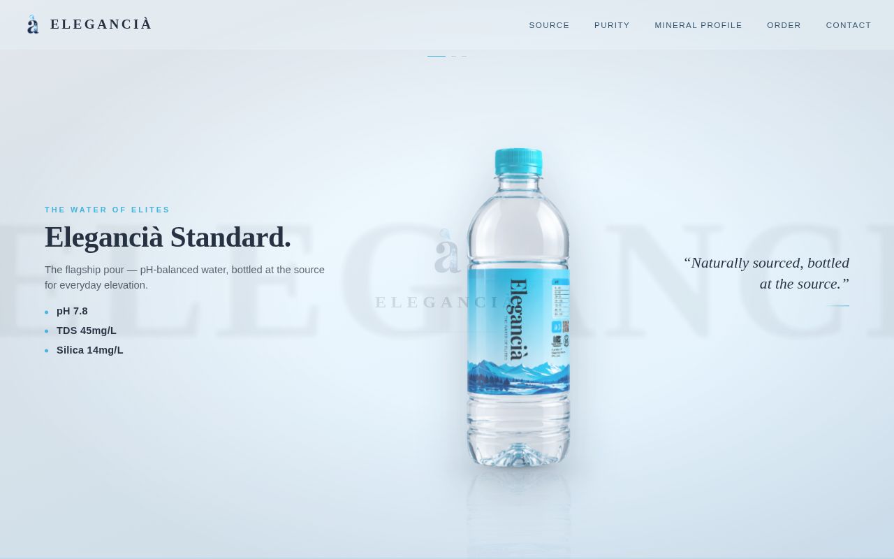 Preview of Website For Elegencia Water.