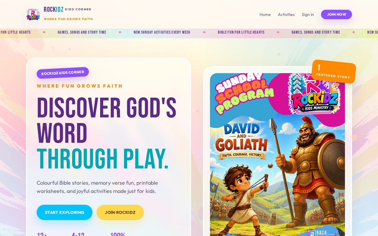 Preview of Rockidz Web