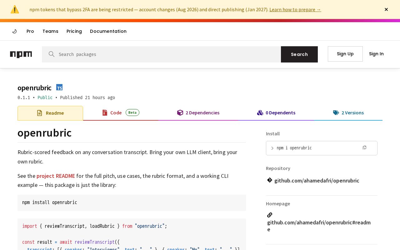 Preview of Openrubric