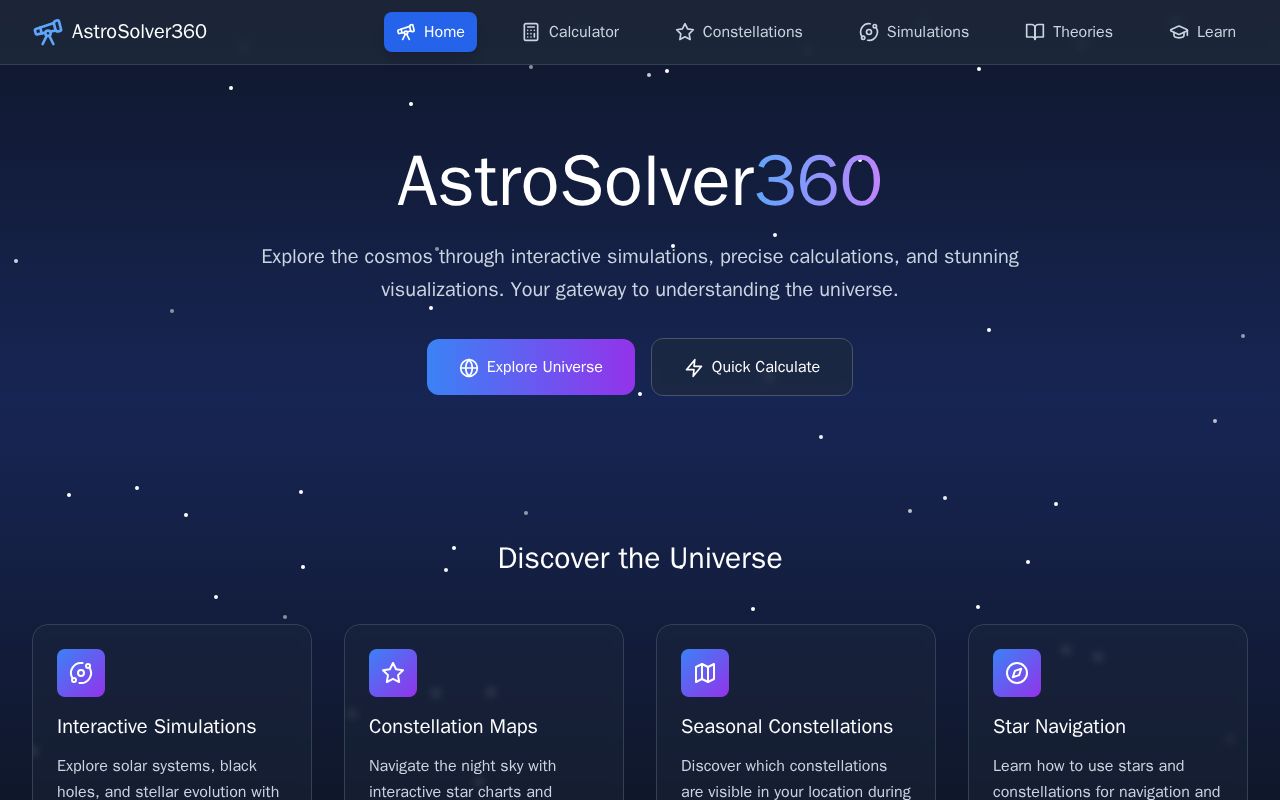 Preview of AstroSolver360 – Explore the Universe Visually