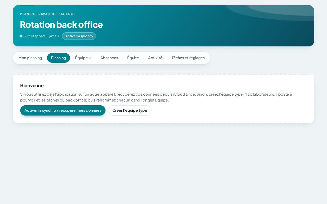 Preview of Rotation Back Office