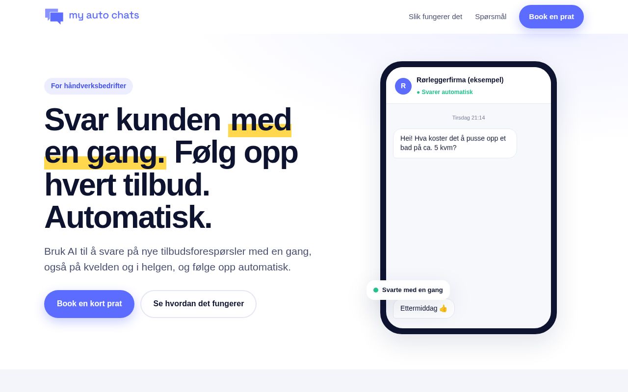 Preview of Landing page for myautochats.com