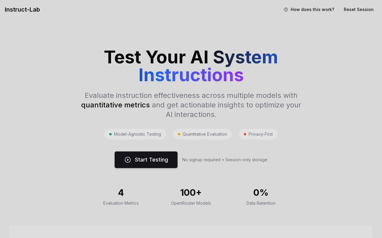 Preview of Instruct-Lab - AI powered eval of AI system instructions