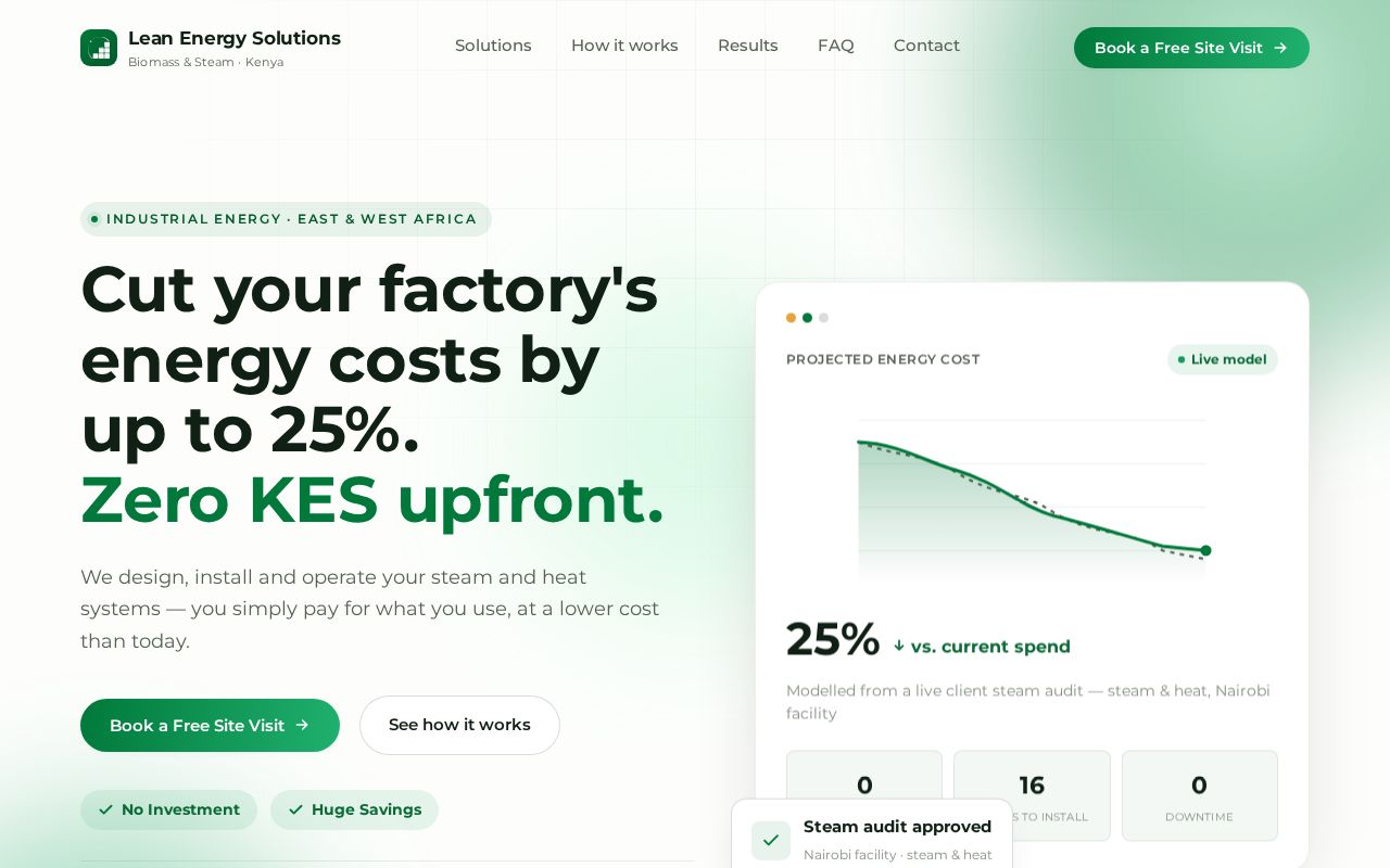 Preview of Lean Energy Solutions Landing Review