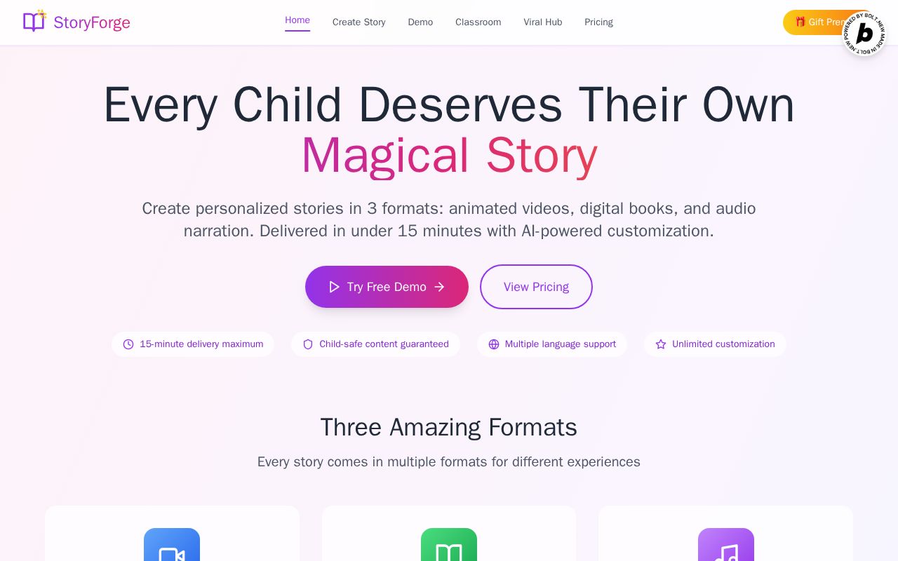 Preview of StoryForge: Magical Kids' Stories