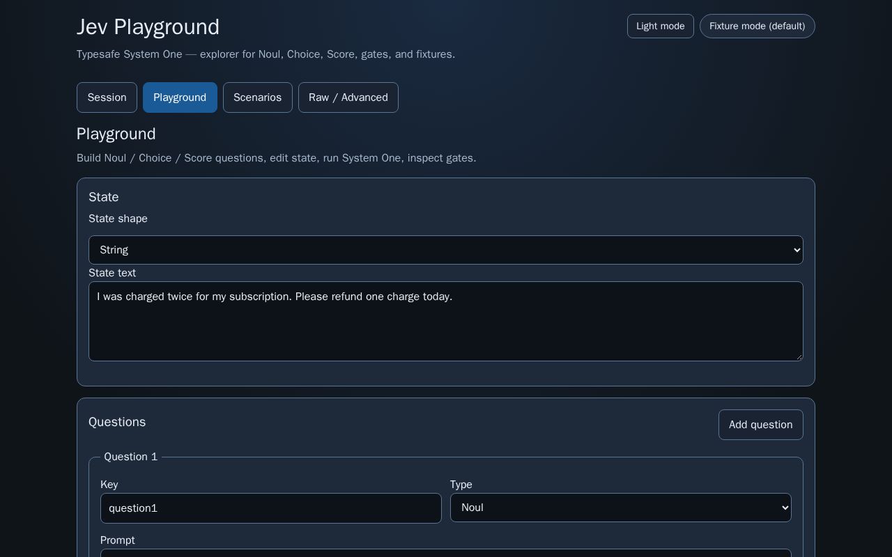 Preview of Jev Feature Demo