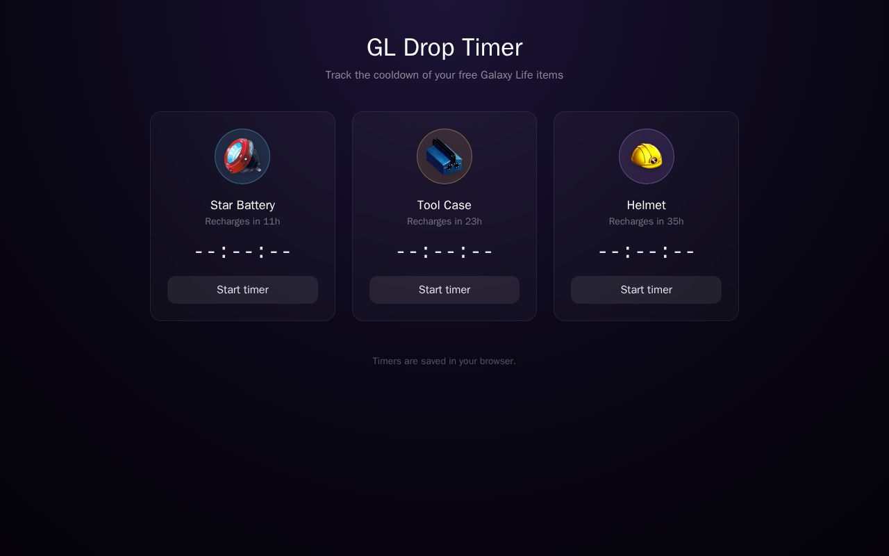 Preview of Drop Timer for Galaxy Life items