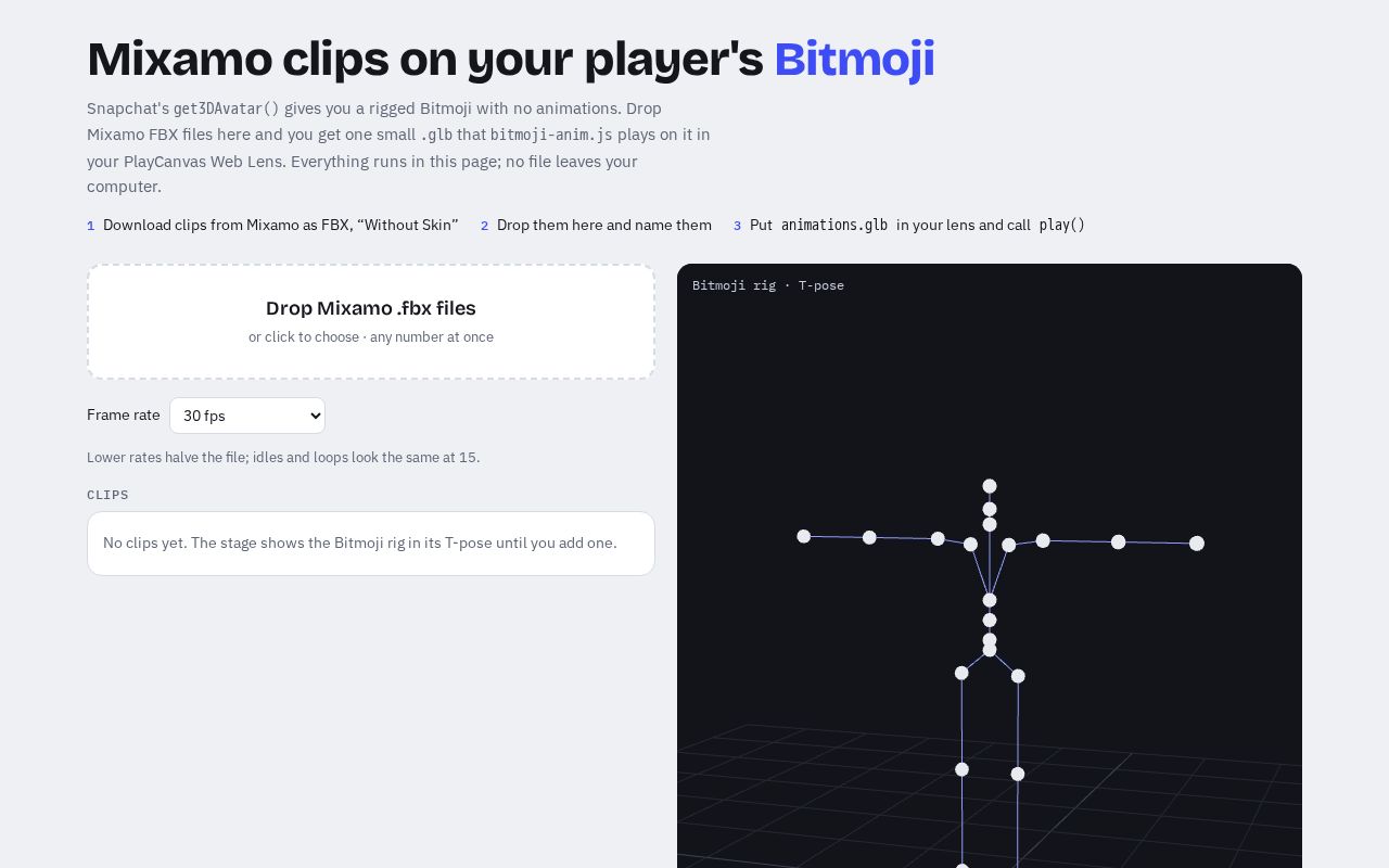 Preview of Bitmoji Mixamo