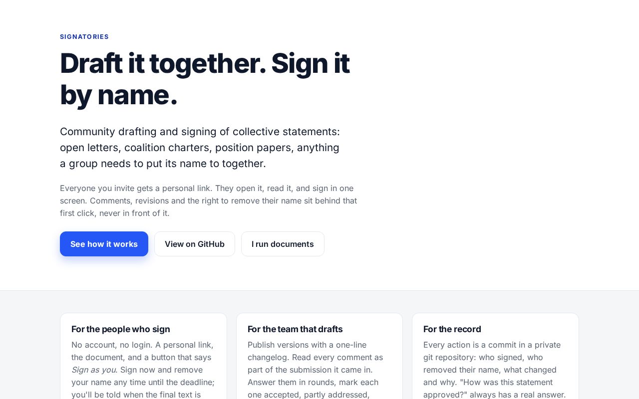 Preview of Signatories