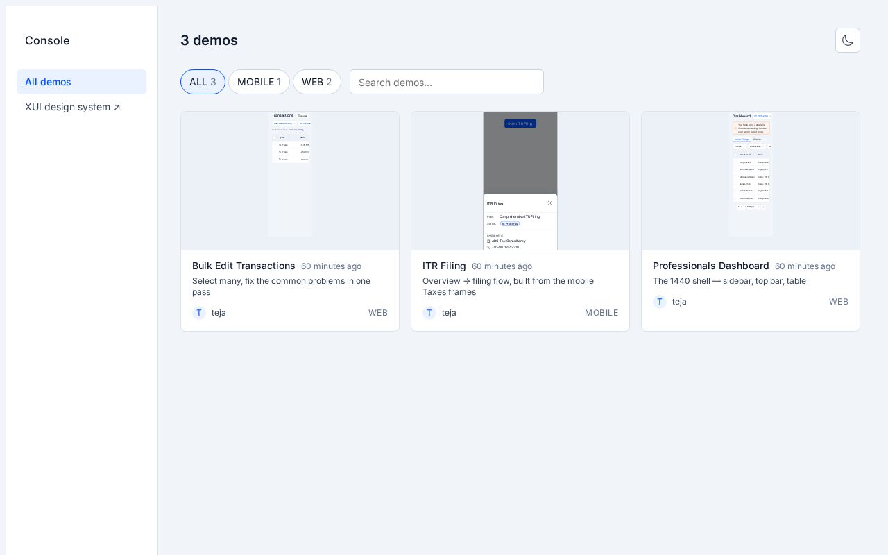 Preview of Xui Playground
