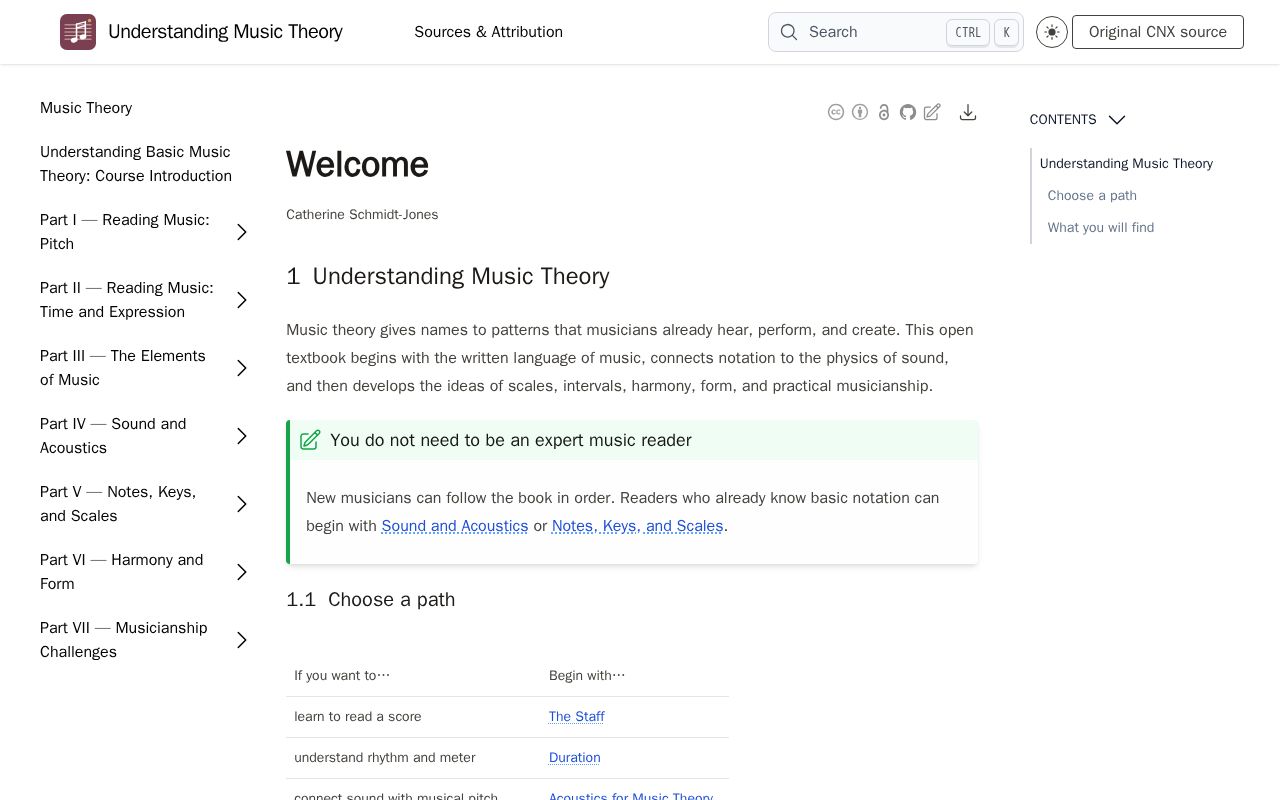 Preview of MyST edition of Catherine Schmidt-Jones’s openly licensed music theory books