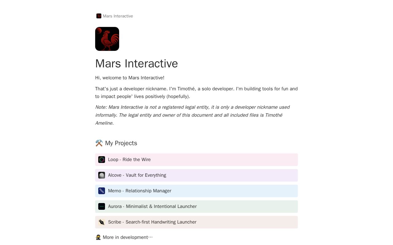 Preview of Mars Interactive Legal