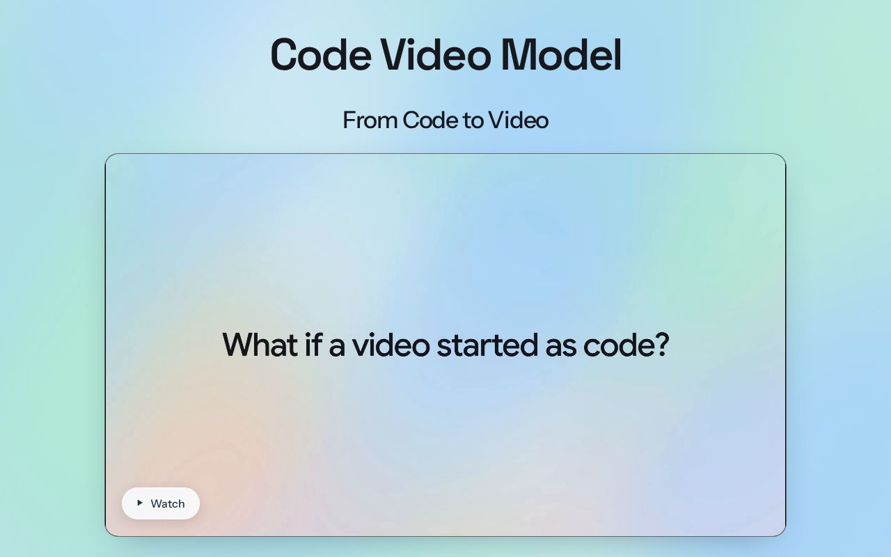 Preview of Code Video Model