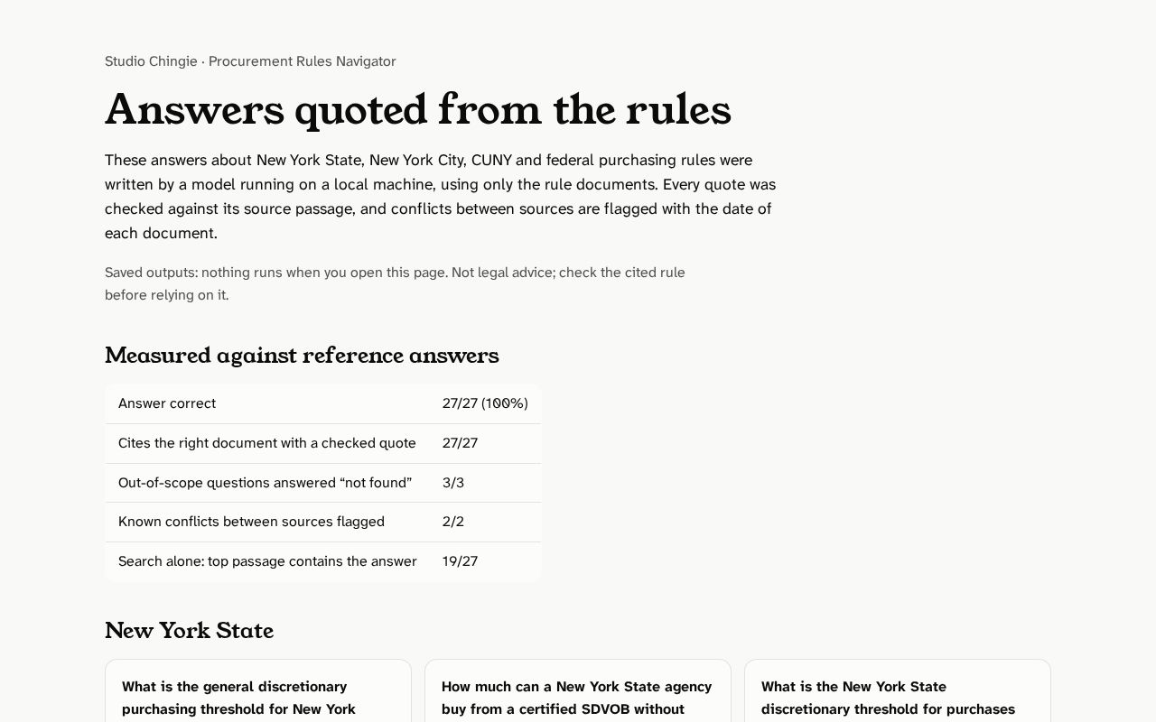 Preview of Procurement Rules Navigator