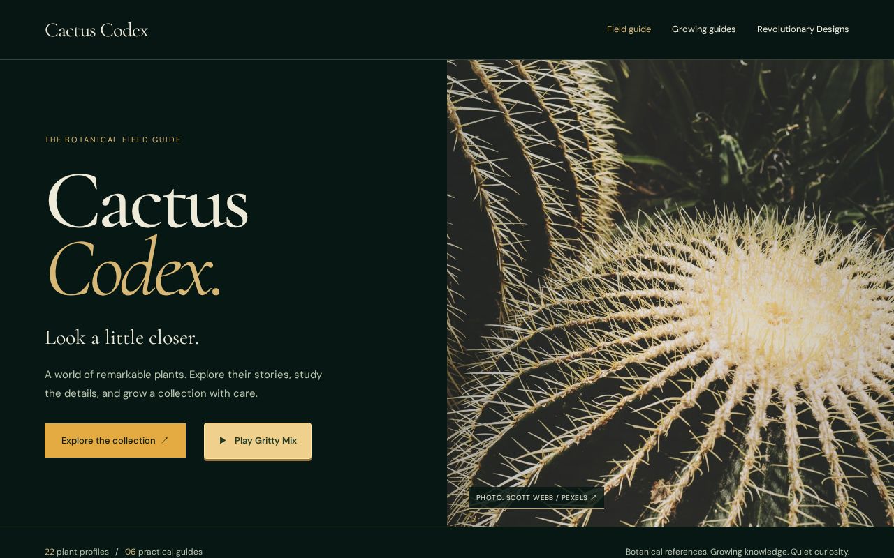 Preview of Cactuscodex Site