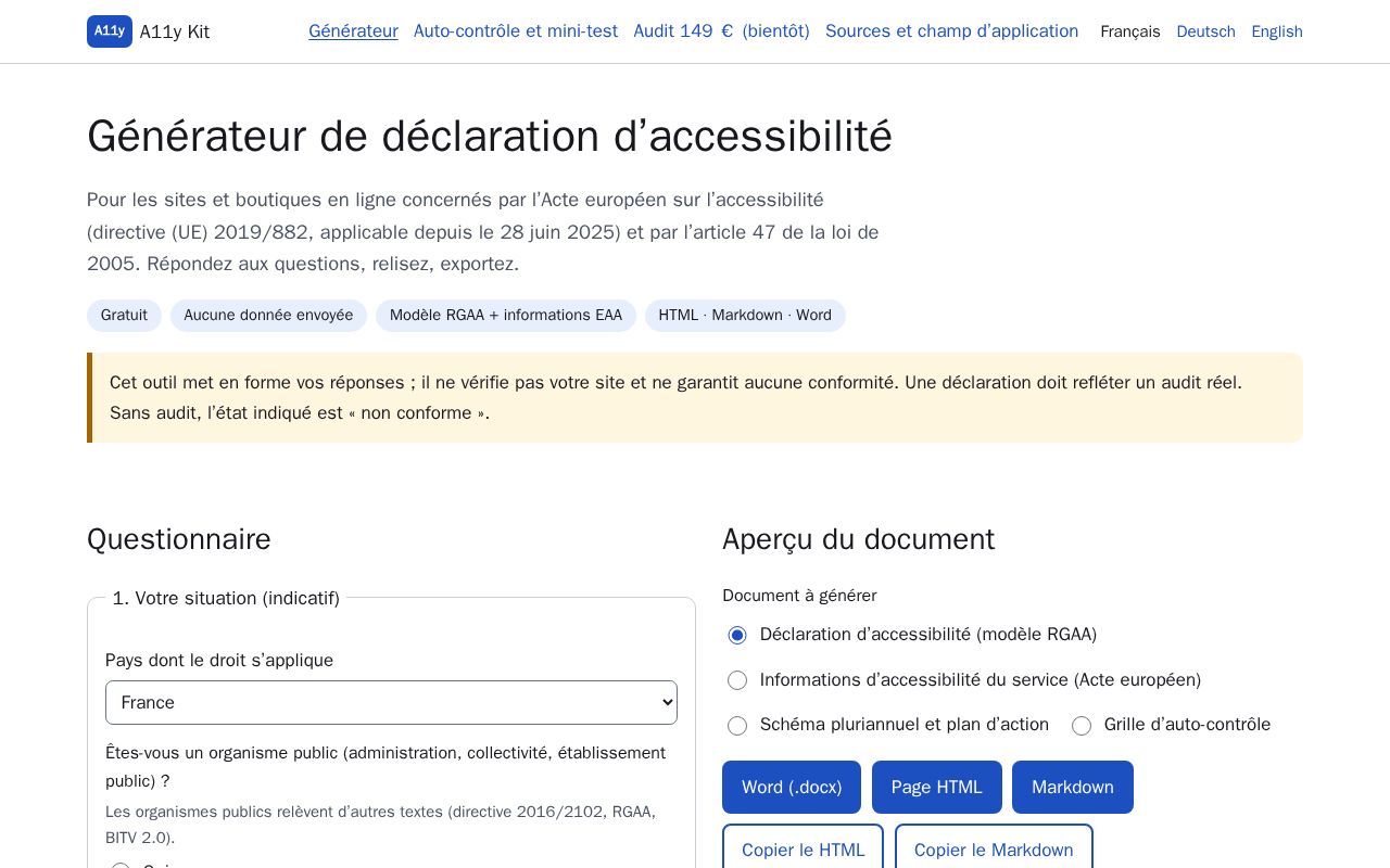 Preview of Declaration Accessibilite