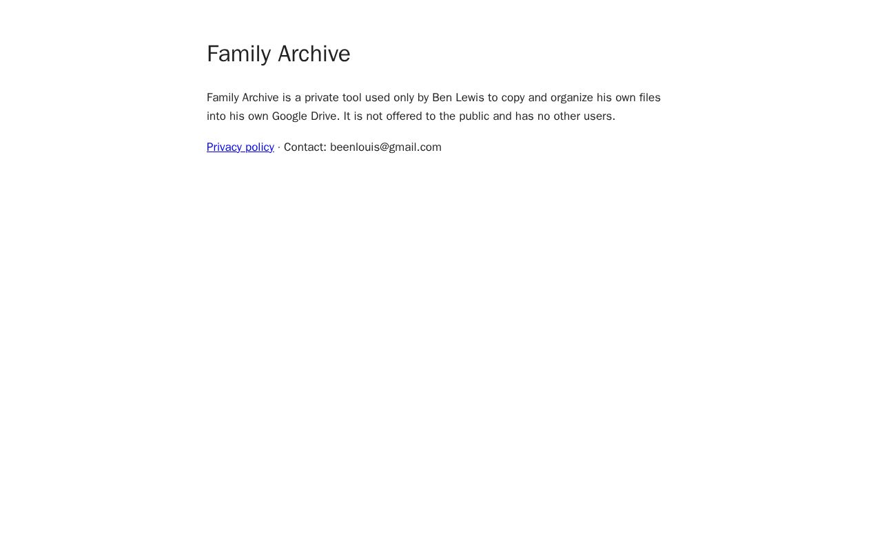 Preview of Family Archive