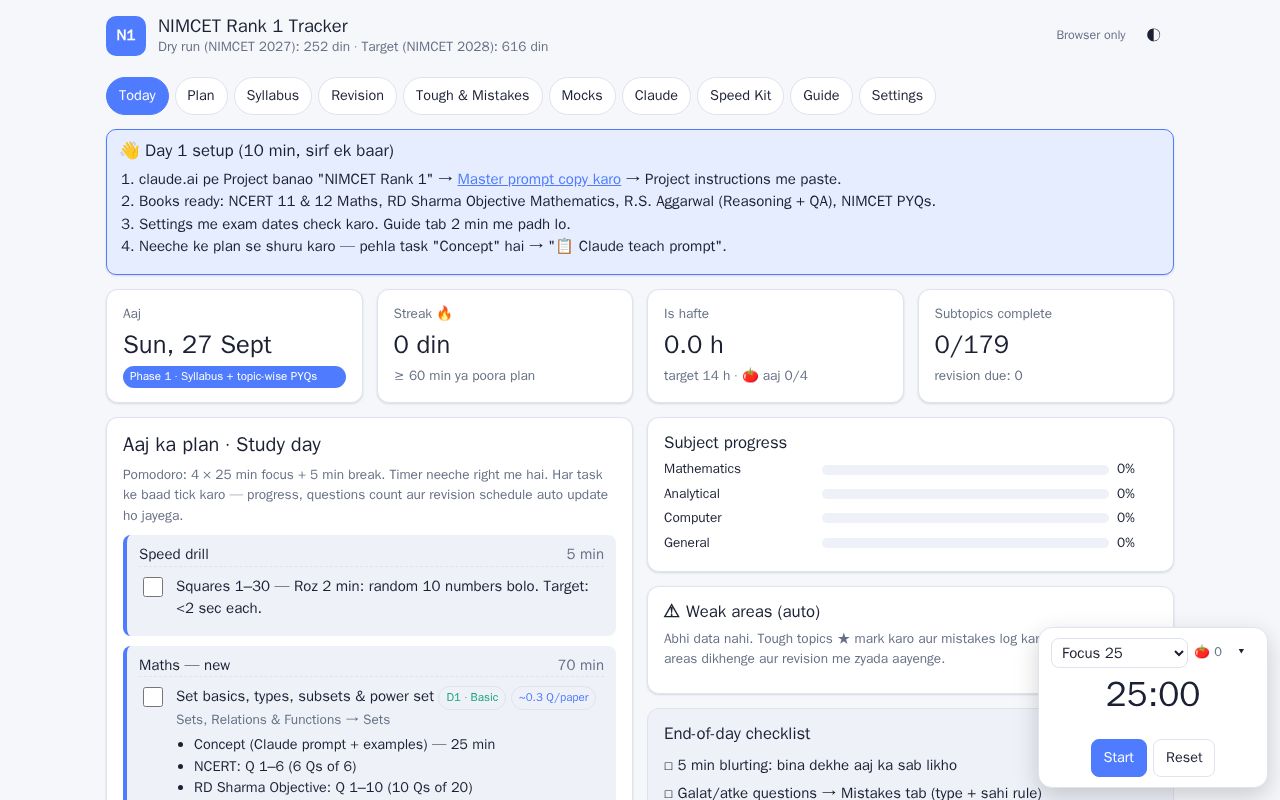 Preview of NIMCET TRACKING WEB
