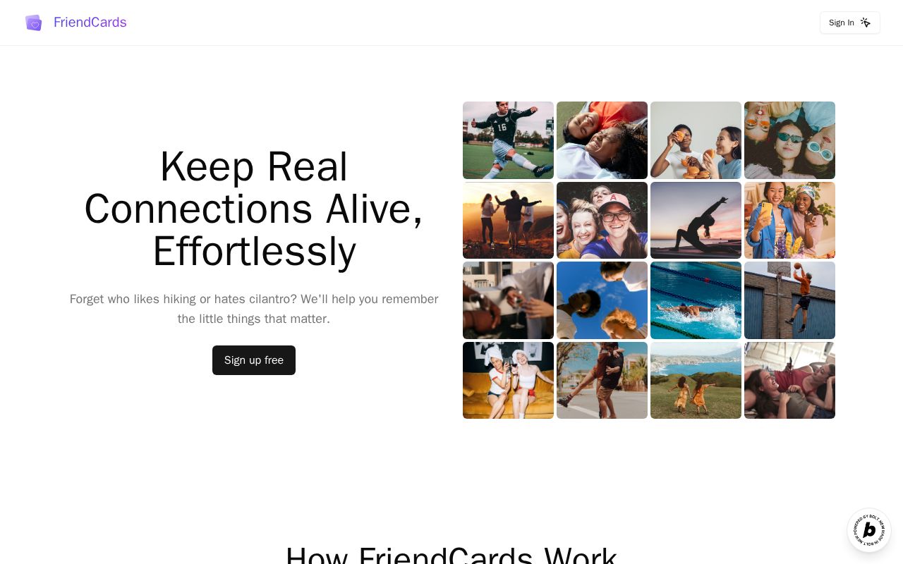 Preview of FriendCards