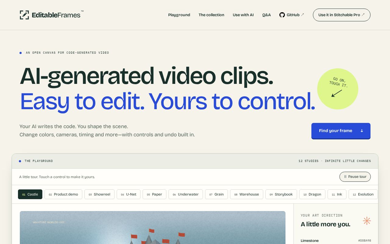 Preview of Editable Frames
