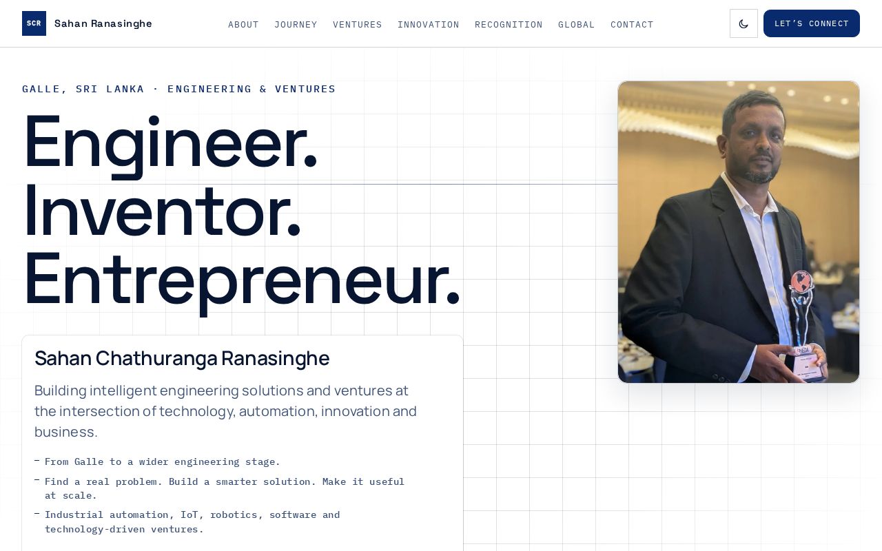 Preview of Sahana Chathuranga Ranasinghe - Engineer. Inventor. Entrepreneur.