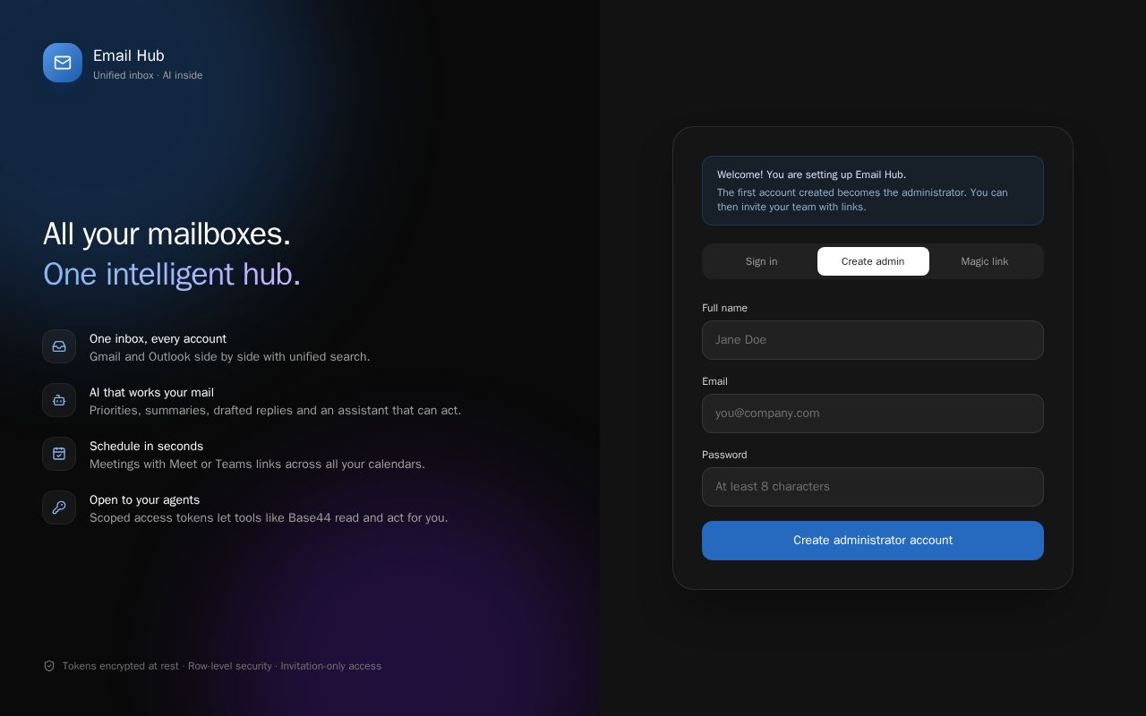 Preview of Email Hub Base44