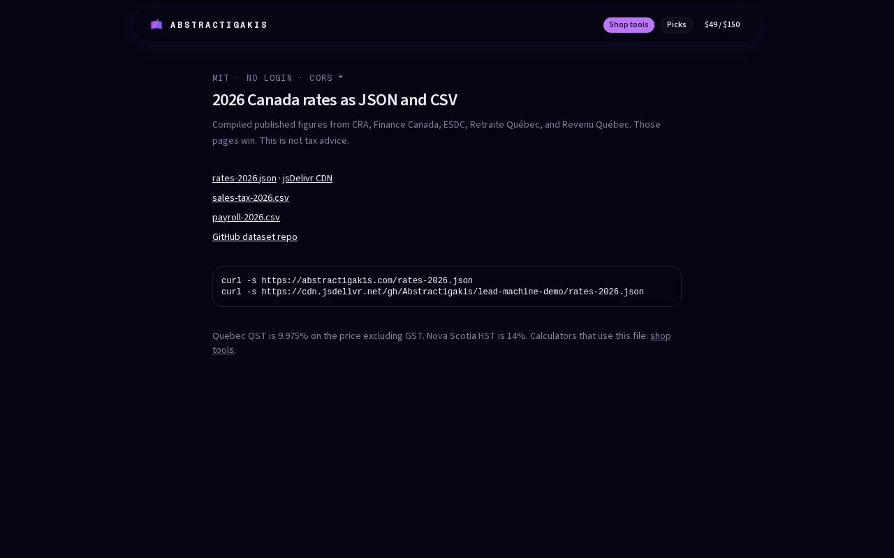 Preview of Canada 2026 Tax Rates