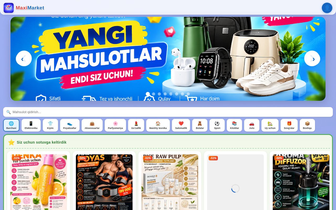 Preview of Maximarket Webapp
