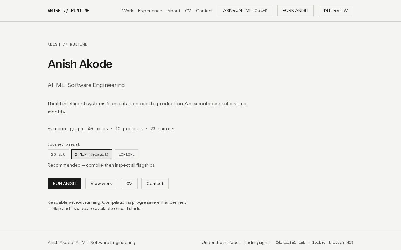 Preview of Anish Runtime