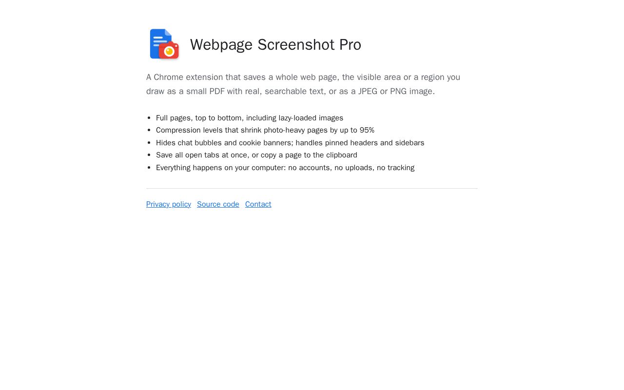 Preview of Webpage Screenshot Pro