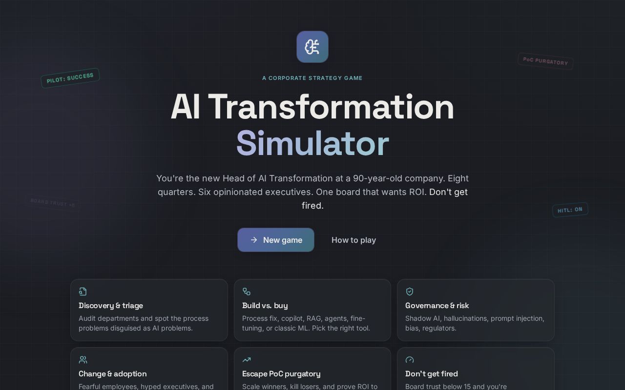 Preview of Ai Transformation Simulator