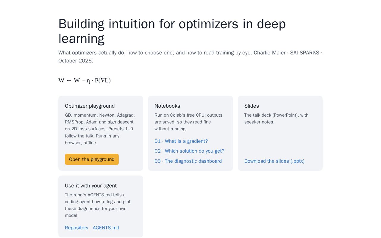Preview of Optimizer Intuition