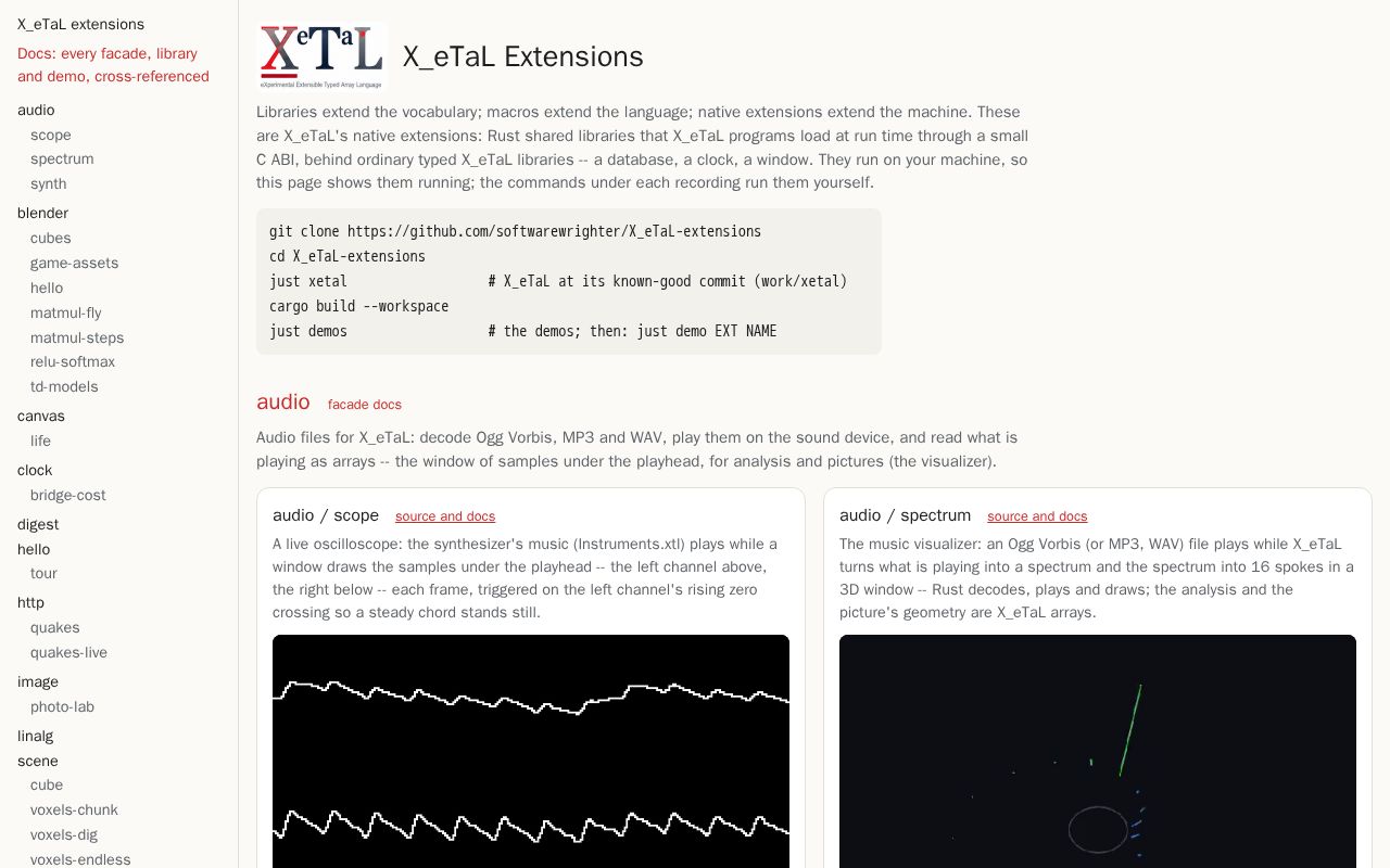 Preview of X_eTaL extensions -- demos
