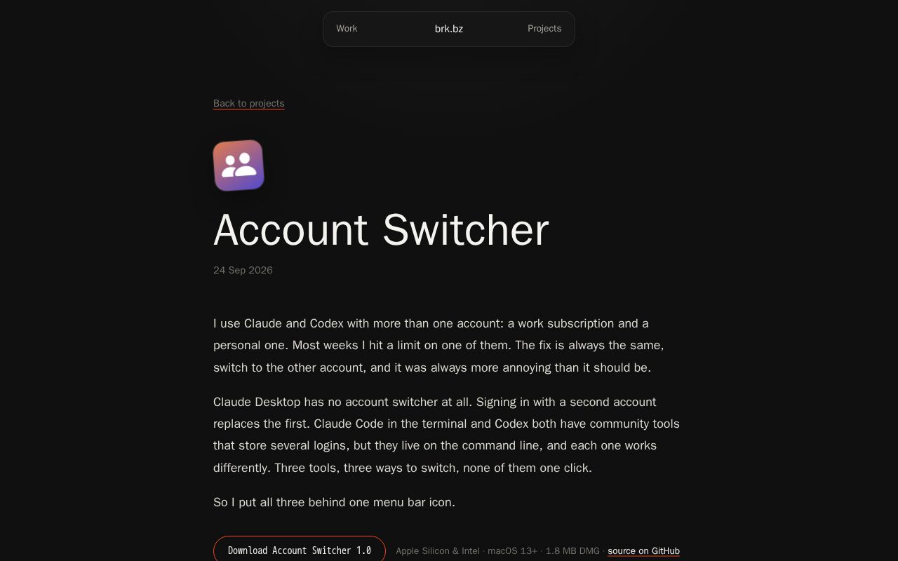 Preview of Account Switcher