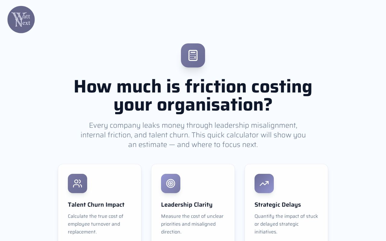 Preview of Organizational Friction Calculator
