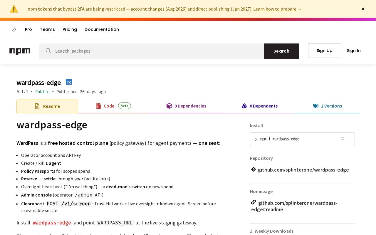 Preview of Wardpass Edge