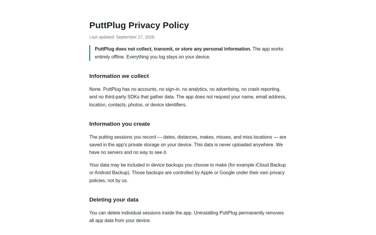 Preview of PuttPlug