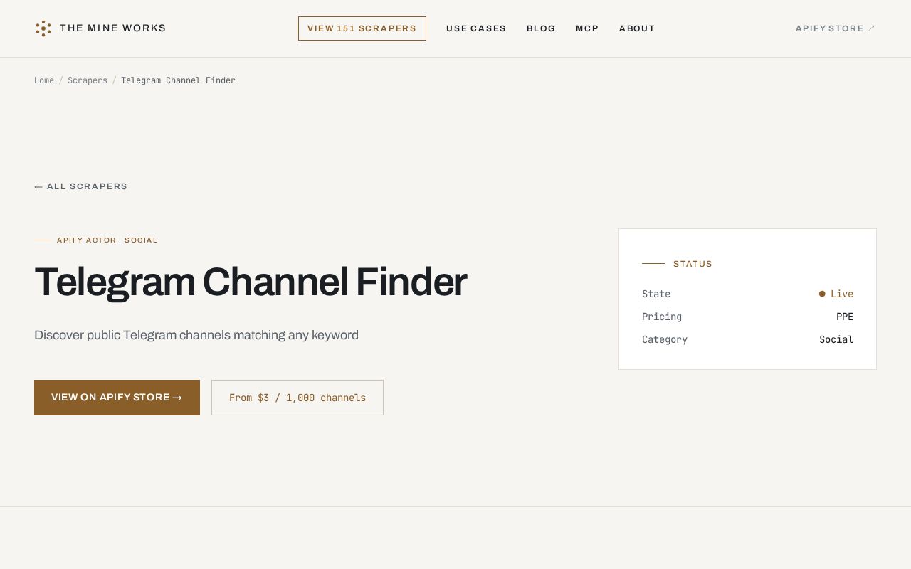 Preview of Telegram Channel Finder