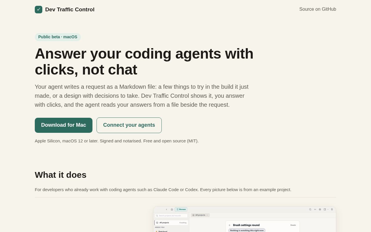 Preview of Dev Traffic Control