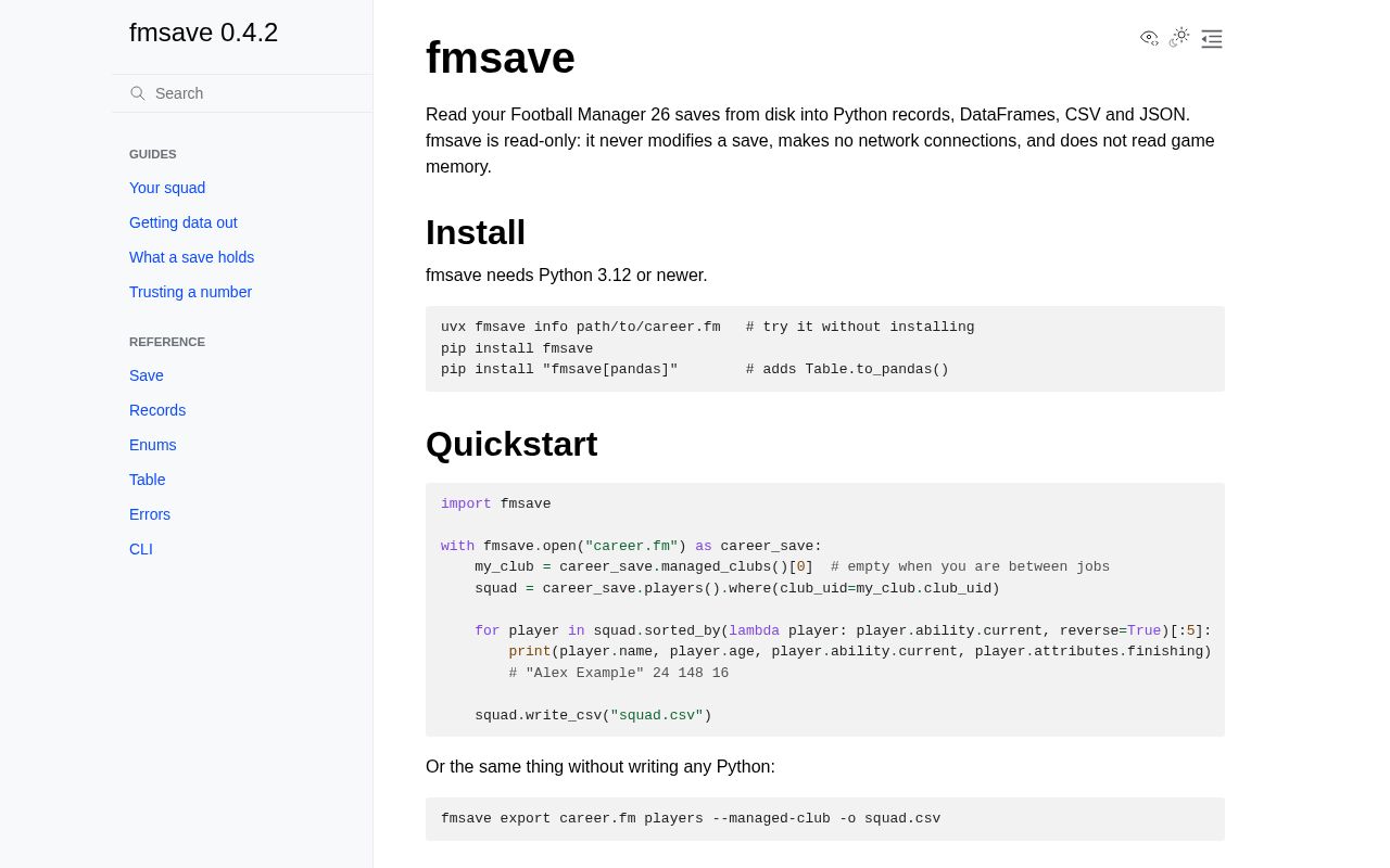 Preview of fmsave 0.5.8