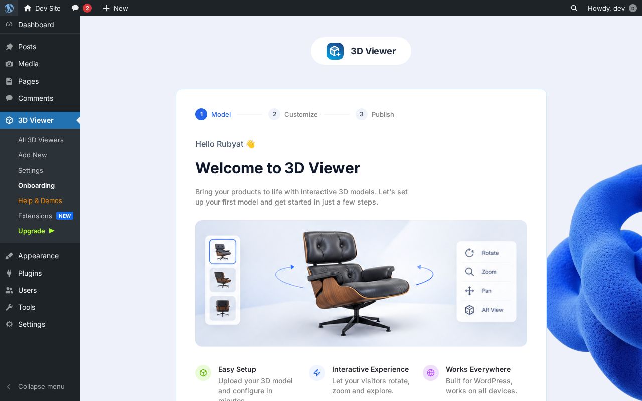 Preview of 3d Viewer New Ui