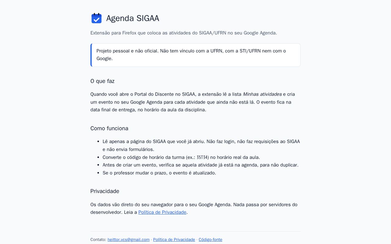 Preview of Sigaa Agenda