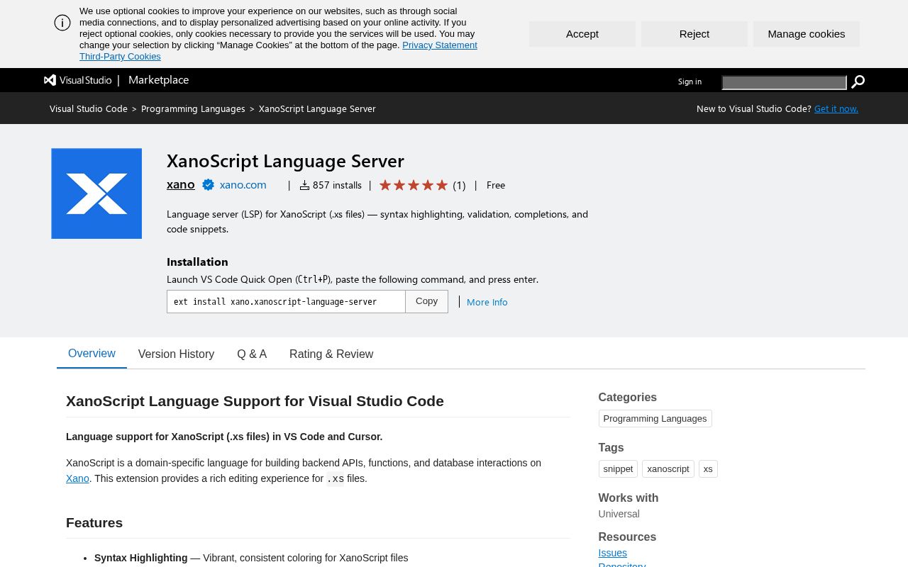 Preview of Vscode Xanoscript Language