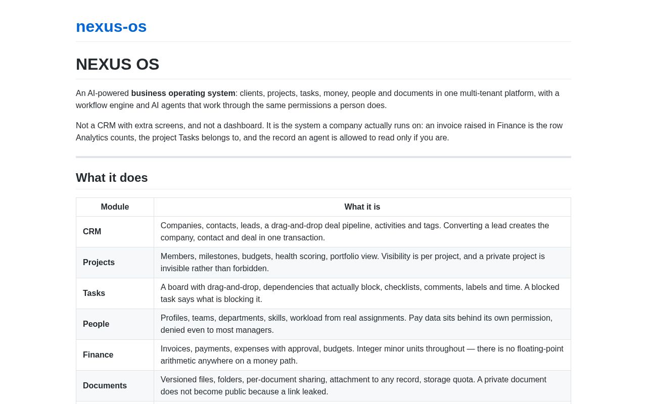 Preview of Nexus Os