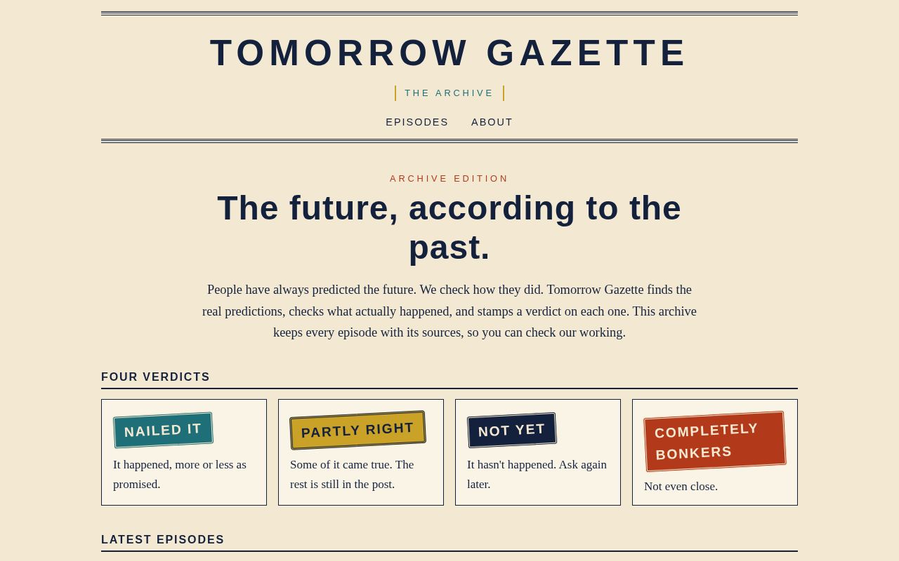 Preview of Tomorrow Gazette Archive